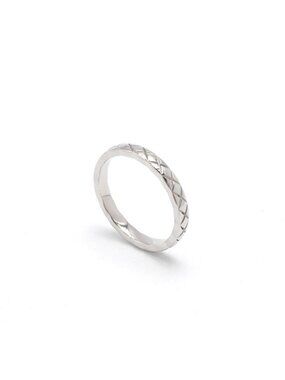 Chanel Ring Silver Quilted Coco Crush Marriage
